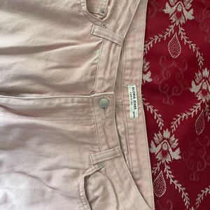 High Rise Peach/Light Pink baggy Jeans