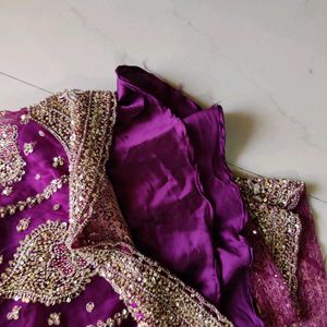 Purple 💜 Hand Work  Zardosi Lehenga