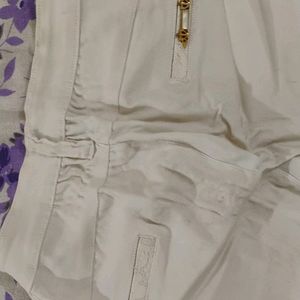 White Embroidery Trousers