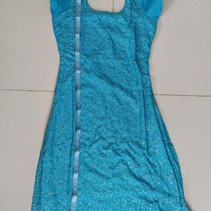 Pretty Pre-stitched Sky colour Kurtha