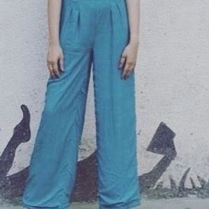 Teal Green Cross Back Jumpsuit