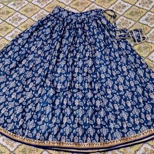 Navratri Special Blue Full Length Skirt