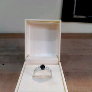 Black Diamond Ring Pure Silver