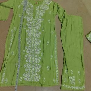 Sea Green Handwork Lucknowi Plazopair