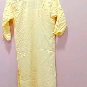 Yellow Chikankari Kurti