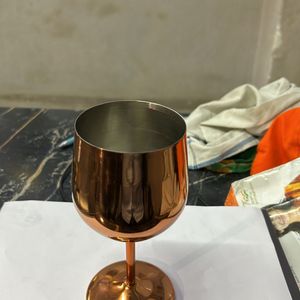 Stain Less Stell Wine Glass Copper Plated