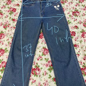 Aesthetic Light Blue Straight Jeans