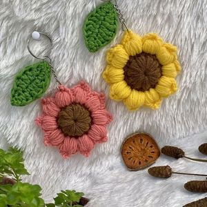 Crochet Sunflower Keychain