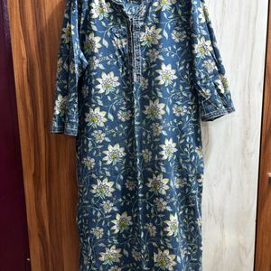 Women's Cotton Printed Straight Kurta