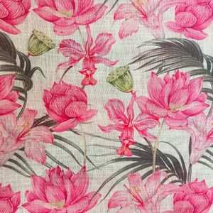 Digital Print Cotton Linen Blend Fabric