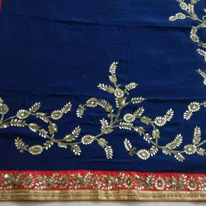 Navy Blue Saree With Beautiful 😍 Work