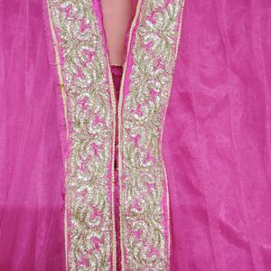 Pink Anarkali Suit Chudidar And Dupatta