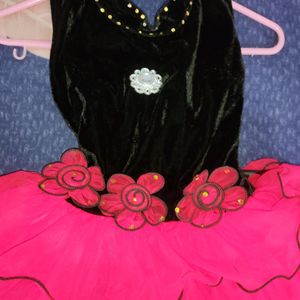 Beautiful Pink And Black Dress For Girls