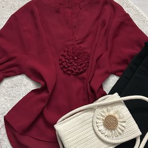 Maroon Formal Top