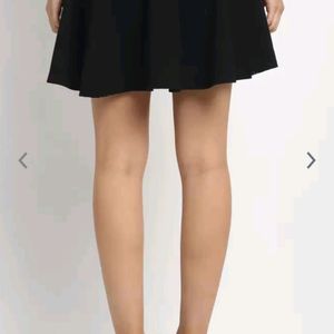 Flared Black Mini Skater Skirt