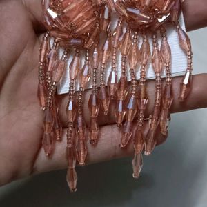 Price Drop! Peach Colour Crystal Earrings