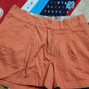 Orange Casual Short For Women