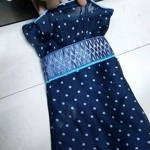 Blue Saree With Designer Blouse