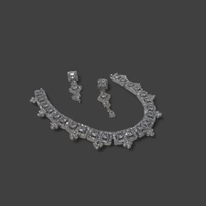 American Diamond Silver Polish Necklace