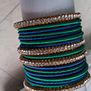 Peacock Colour Thread Bangles