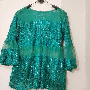 Sparkling Sequin Embellished Party Top For Women