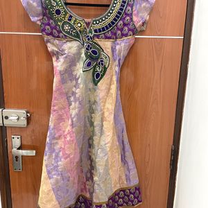 Embellished Silk kurti For Women