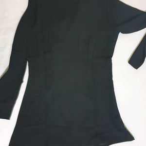 WoowZerz Black Asymmetric Blazer Dress