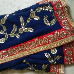 Navy Blue Saree With Beautiful 😍 Work