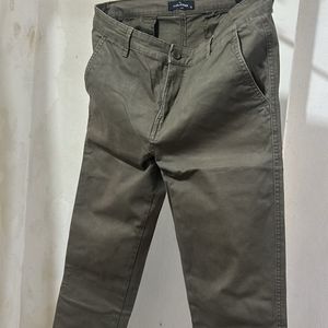 Men Olive Green Slim Fit Chinos Trousers