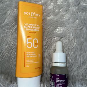 combo of sunscreen and serum