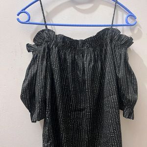 Black Off Shoulder Cute Top