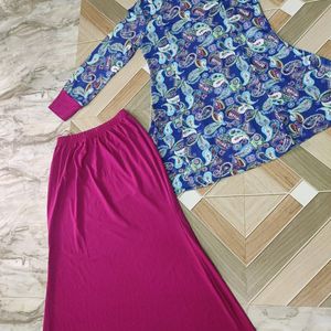 Blue And Pink Malaysian Style Dress.