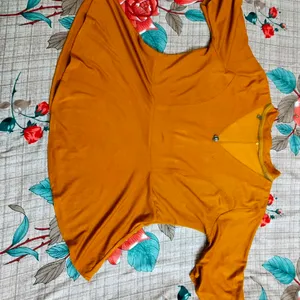 V Neck Orange Top