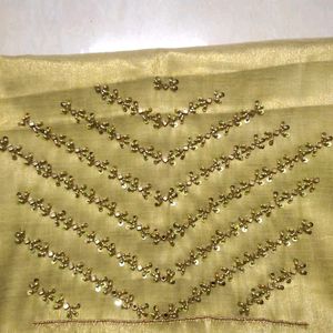 Trending Golden Aari Blouse Material