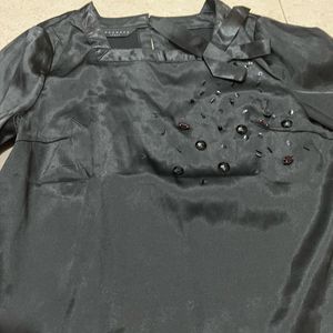 Black Coloured Stone Fixed Party Wear Top