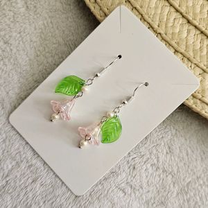 Pink Bell Flower Earrings 🌷