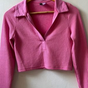 H&M Pink Ribbed Top