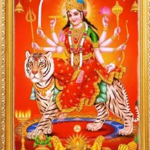 Durga Maa Golden Photo Frame