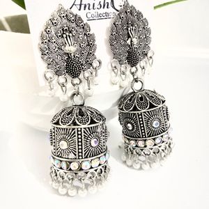 Oxidise Peacock Earrings