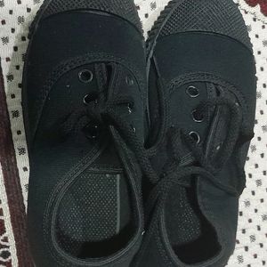 Canvas Black School Shoes