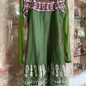 Green Embraced Anarkali