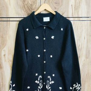 Black Embroidery Work Sweater Size-38-40