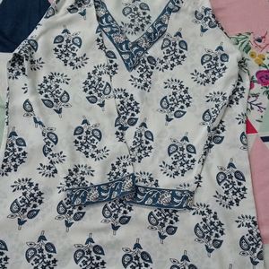 White Printed Kurti