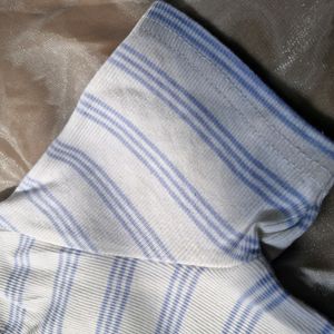 White and Blue Striped Top (S)