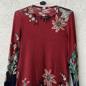 Red Floral Printed Top