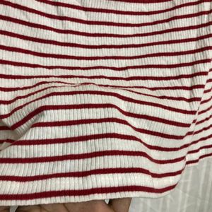 White & Red Cotton Top