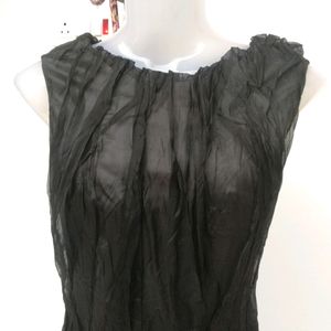 Black Crinkle Cocktail Dress