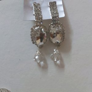 diamond necklace and earrings