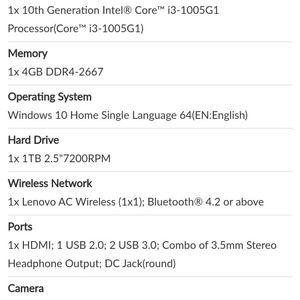 LENOVO i3 Modal