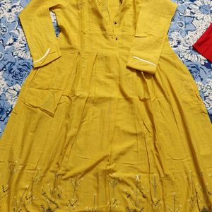 GLOBAL DESI KURTI YELLOW